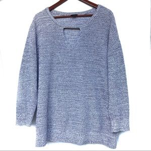 Torrid Grey Marl Keyhole Tunic Sweater Top 2X
